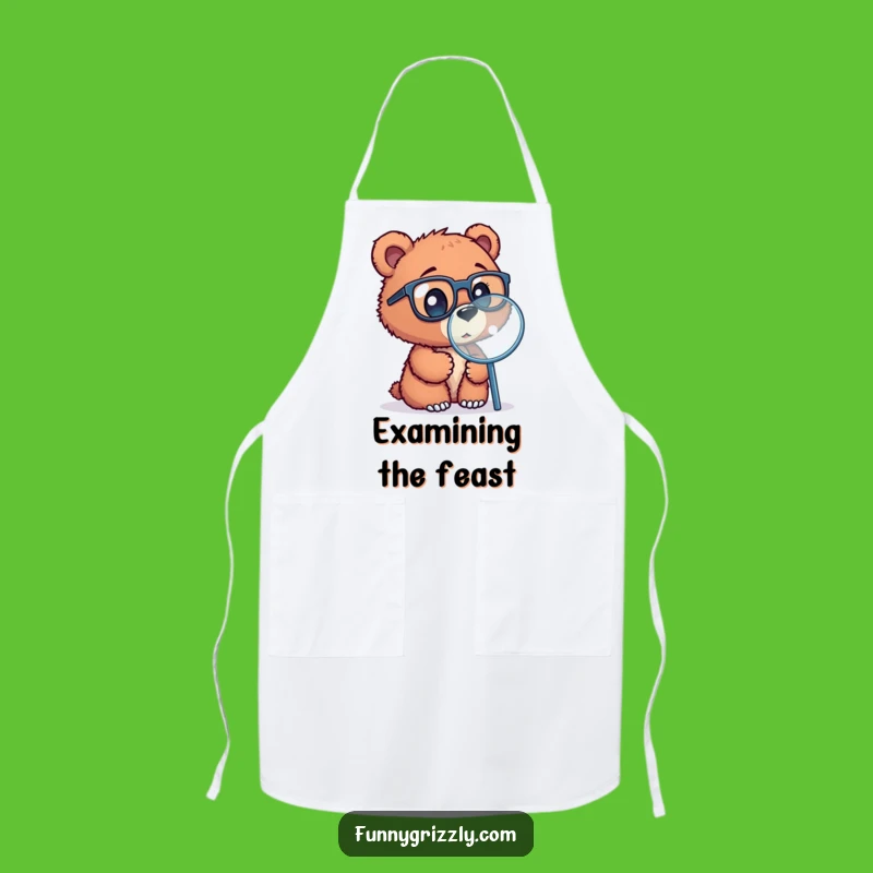 Funny Bear Cub Scientist Apron - Curious Chef's Companion and Fun Gift