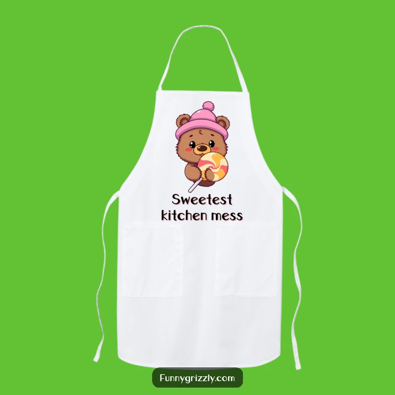 Funny Bear Lollipop Apron, Cook with Sweetness and Playful Humor