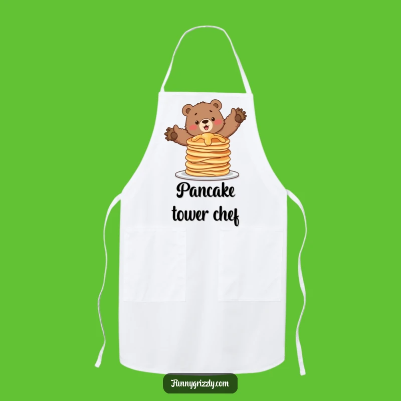 Funny Pancake Bear Apron: Kitchen Comedy with a Breakfast Balance