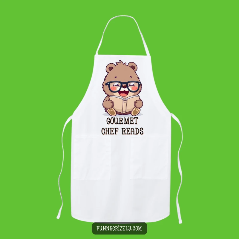 Funny Bookworm Bear Apron: Literary Humor for the Laughing Chef