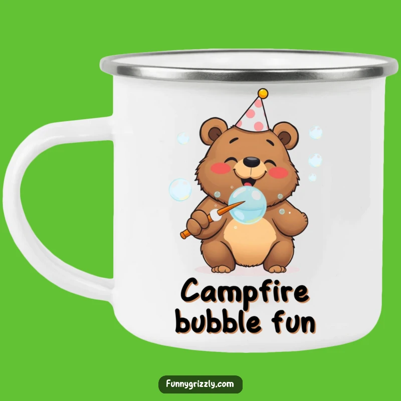 Funny Bubble Bear Camping Mug, Festive Sips for Outdoor Celebrations