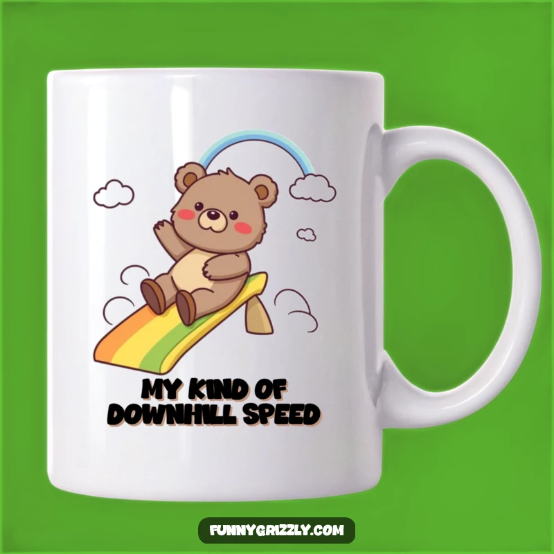 Funny Grizzly Bear Rainbow Slide Mug: Hilarious Bear Gift for Joyful Moments