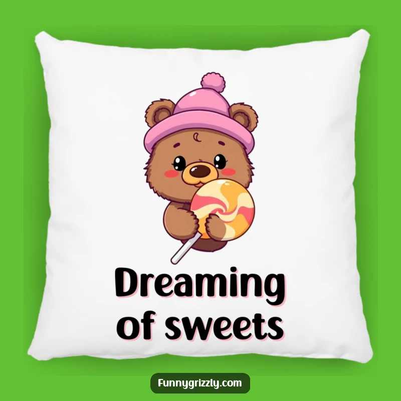 Funny Bear Lollipop Pillow, Cozy Comfort with a Sweet Surprise
