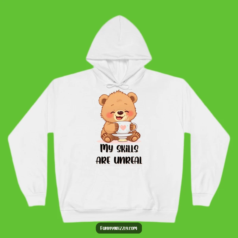 Cozy Funny Grizzly Bear Cub Teacup Hoodie: Warm and Adorably Hilarious Gift
