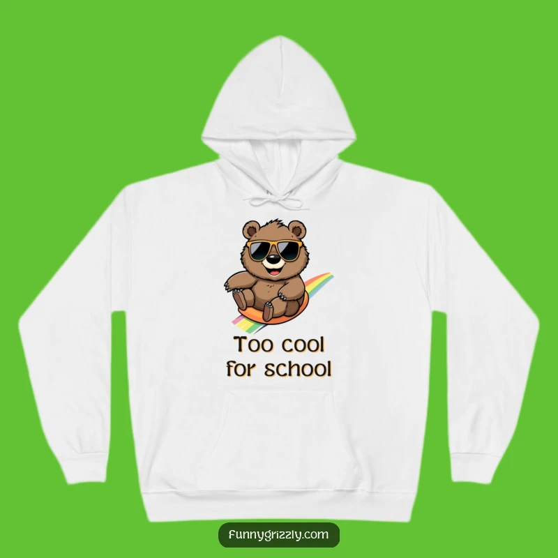 Cozy Funny Rainbow Bear Hoodie, Warm Hug of Humor for Cold Days