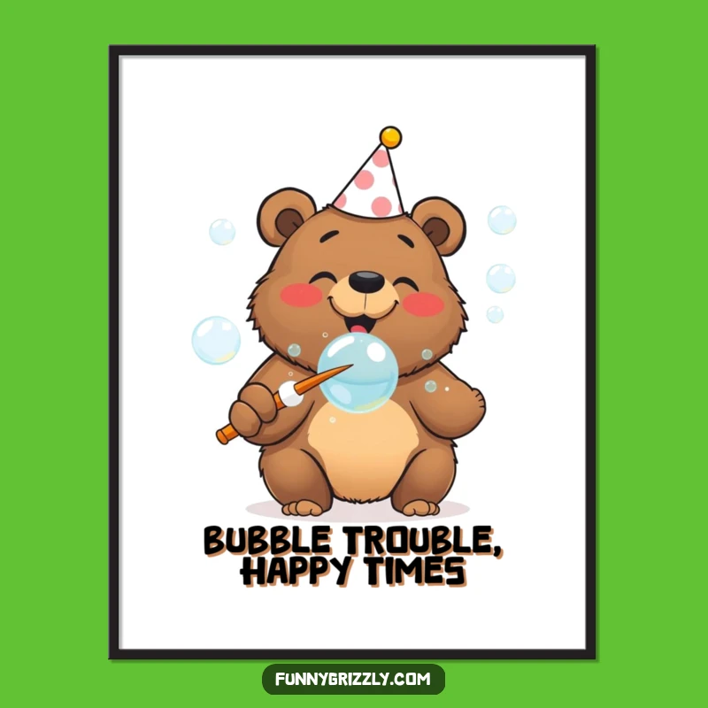 Free Printable Wall Art: Bubble Bear - Whimsical Downloadable Decor