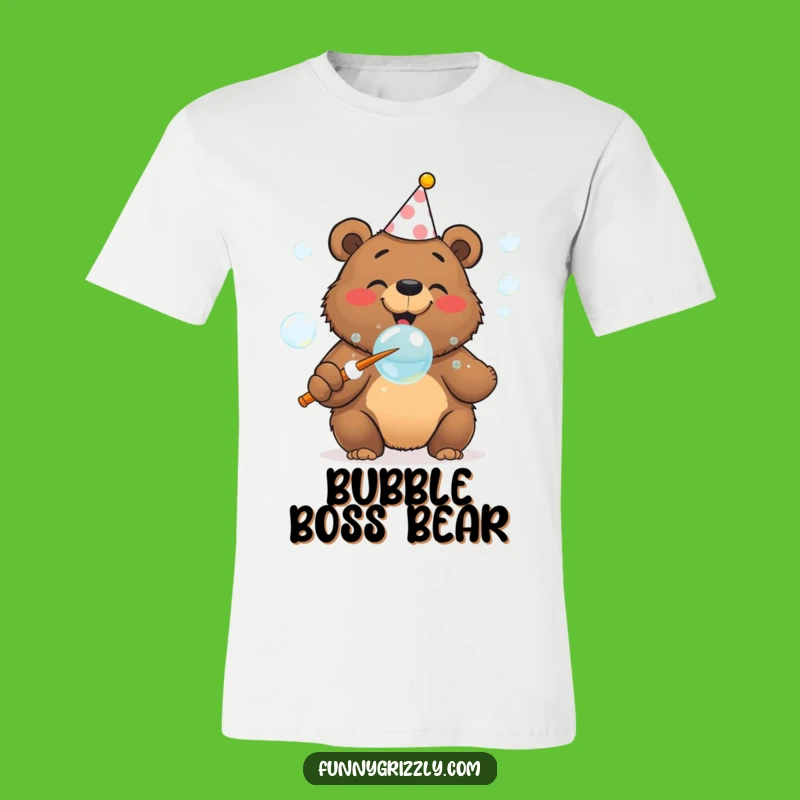 Funny Bubble Bear T-Shirt, Festive Graphic Tee for Joyful Souls