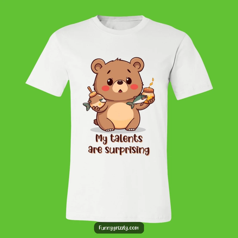 Funny Juggling Bear T-Shirt: Surprised Grizzly, Perfect Humorous Gift