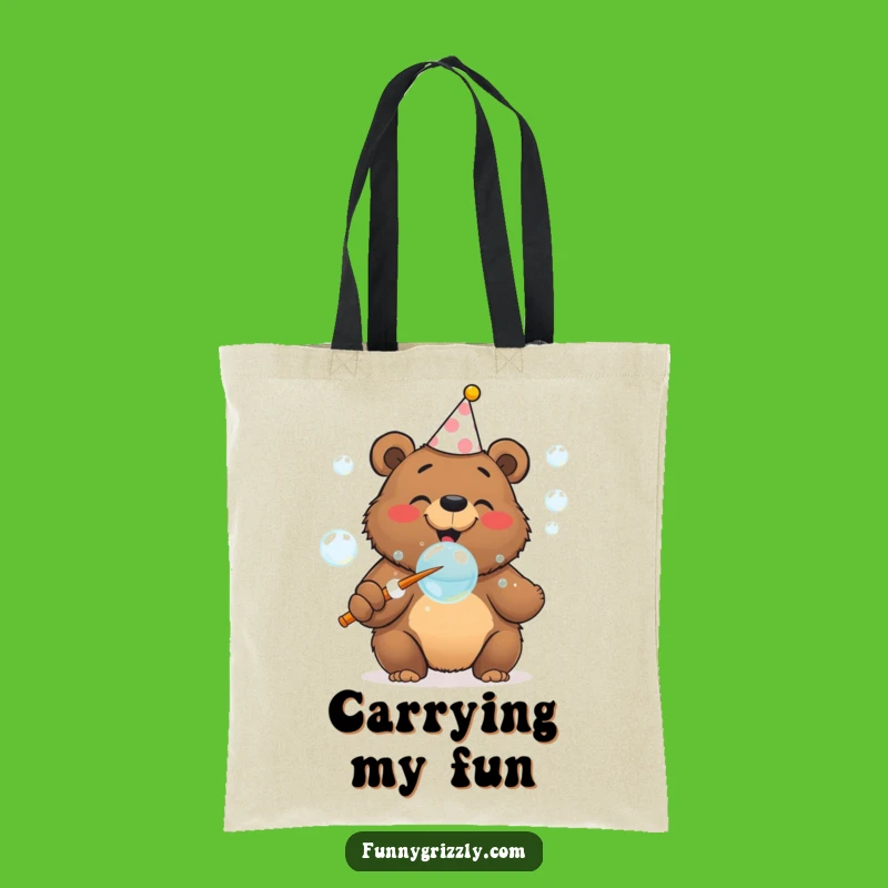 Funny Bubble Bear Tote Bag, Carry Your Party Spirit Everywhere